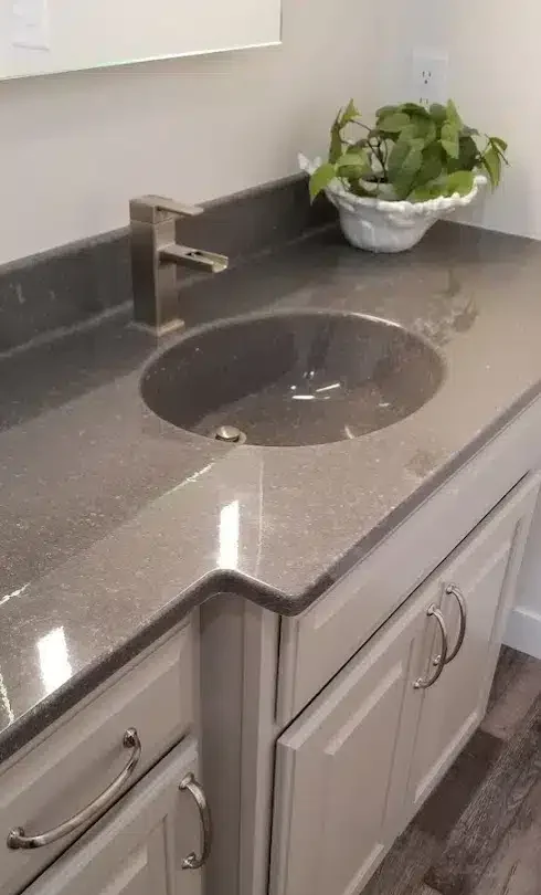 onyx collection vanity with white cabinets
