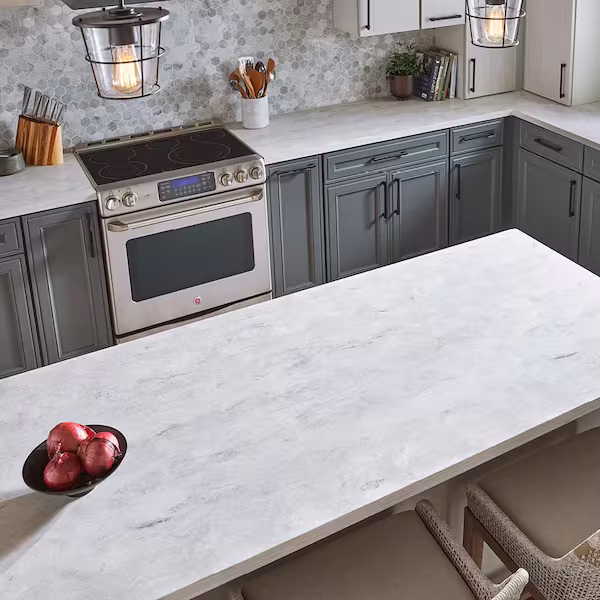aurora cloud hi macs solid surface countertops with light grey cabinets