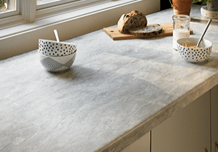 Laminate countertops with bowls on top